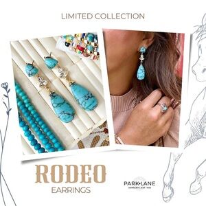 Park Lane Rodeo Earrings with Turquoise and Gold Accents